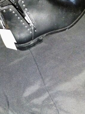 stradivarius Black Studded Combat Moto Boots